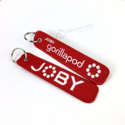 Promotion Embroidery Key Chain Manufacturer with Metal Ring