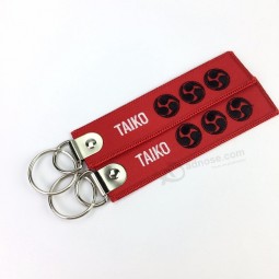 Branded Logo Name Embroidery Tag Key Chains for Promotional