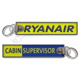 Ryanair Cabin Supervisor Keychain Custom Logo Embroidery Fabric Keychain