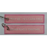 Trust Me, I'm A Cabin Crew Going Places Together Aviation Pilot Embroidered High Quality Keychain Keyring