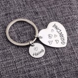 Jewelry Engraved Grandma Present Customized Name Personality Heart Shaped Key rings Thanksgiving Day Grandmother Gifts Key Chain