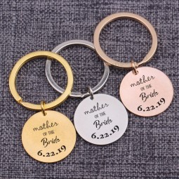 Personality Mother Of The Bride Wedding Gift Memorial Key ChainsBag Charm Key Holder Pendant Round  Accessories Specialising