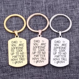 Dad You Are Someone To Look Up To No Matter How Tall I Grow Daddy Present Father`s Day Gift Keychain Dog Tag Keepsake Car Keytag