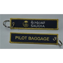 saudia airlines pilot baggage fabric embroidery keychain Schlüsselring