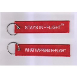 What Happens In-Flight Stays In-Flight TM Customized OEM Fabric Keychains