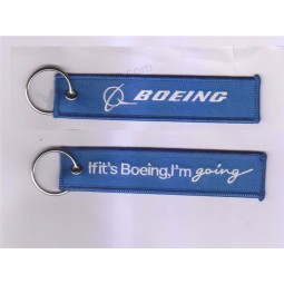It's Boeing, I'm Going, Boeing Logo Key Chain Car Ring Sky Blue Keychain Key Ring Embroidery