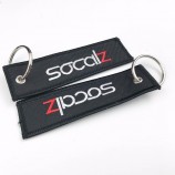 customized tag flights colourful embroidery keychain
