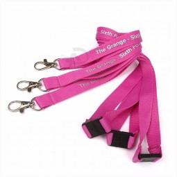 Garment Accessories Factory Custom Silk Screen Printed Branded Logo Polyester Phone Neck Lanyard for Promotional Gifts