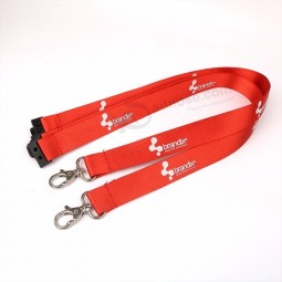 Metal Lock Custom Screen Printing Brand Logo ID Card Holder Polyester Neck Lanyards for Workers
