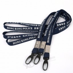 Private Brand Logo Polyester Custom Black Metal Lock Nylon Retractable Keychain Short Lanyards for ID Card