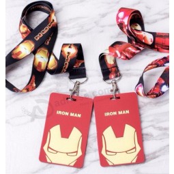 Cartoon Iron man  Lanyard Key Chains Card Holders Bank Card Neck Strap Card Bus ID Holders