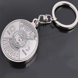 50 Years Perpetual Calendar Keyring Keychain Silver Alloy Key Chain Ring Keyfob 6RMA