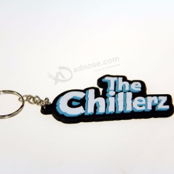 promotional business gift soft pvc keychain with metal chains
