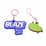 Customized 2D logo plastic pvc keychain