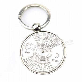 Custom Modern Design Exquisite Metal Keychain Customized Logo With Time Sundial