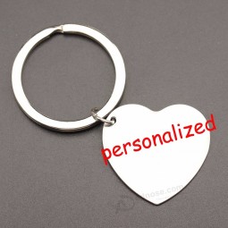 Personalized Samped Keychain Love Heart Keyring Dad Mom Gifts Keys Tag Charm Husband Boyfriend Gifts Keys Holder