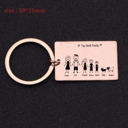 Fashion Family Keychain Engraved The Smith Family Personalized Family Member Name And Pet Name  Household Key Ring Holder Tag