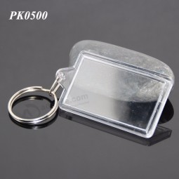 Wholesale Cheap Promotional Rectangle Shaped Blank Plastic Bulk Acrylic Keychain