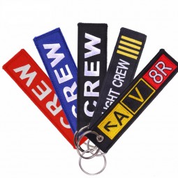 Fashion Keychains llaveros Luggage Tag Embroidery Crew Key Chain