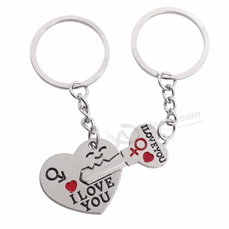 2-PCS-Set-Love-Heart-Lovers-Key-Chains-I-Love-You-Key-Heart-Pendant-Key-Ring