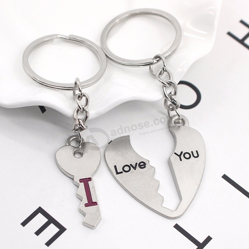 Fashion-Puzzle-Heart-Key-Shape-Keychain-I-Love-You-Key-Chain-Ring-For-Lovers-Couple-Wedding (2)