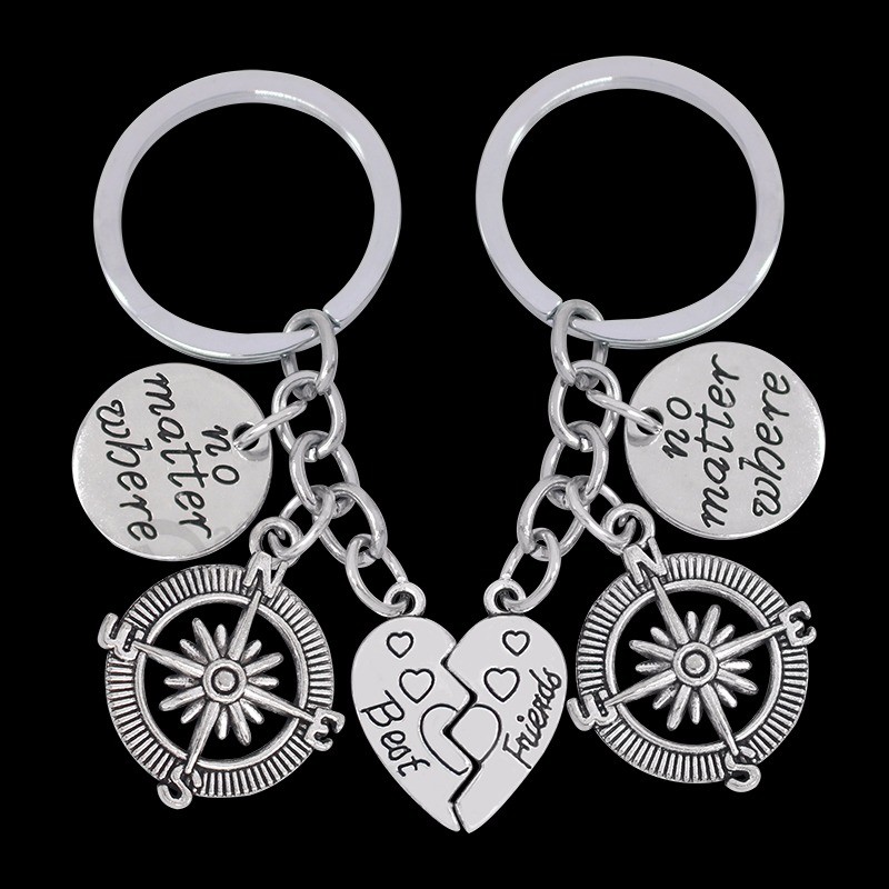 2pcs-set-Best-Friends-Key-Chain-Vintage-No-Matter-Where-Compass-Pendant-Keychain-BFF-Long-Distance (1)