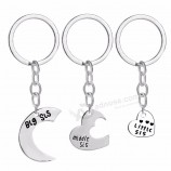 3pcs/set Big Sis Middle Sis Little Sis Keychain Love Heart Sister Key Chain Family Best Friends Jewelry Christmas Gifts Chaveiro