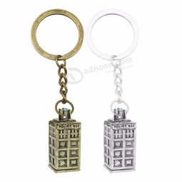 2019 Vintage Dr. Mysterious Keychains Doctor Who Tardis Telephone Booth Key Holder Police Box House Key Chain Ring Movie Jewelry