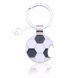 Black White Soccer Key Ring Trendy Football Key Chain Creative Beer Bottle Opener Keychain Enamel Unisex Sport Jewelry Chaveiro