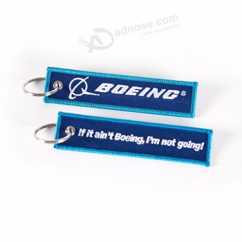 Etiqueta de equipaje clásica con logotipo de Boeing Etiqueta de bolsa de viaje azul con bordado