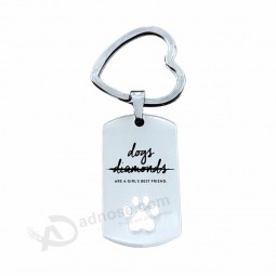 Custom DIY Dog Tag Photo Keychain Stainless Steel Engraved photograph Keychain For Love Dog People Dog Keepsake