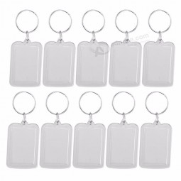 Personalized Blank Insert Photo Picture Frame Split Ring Keychain