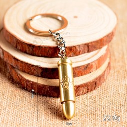 1 pcs New Fashion Antique Bronze Plated Bullet Keychain Metal Key Chain Souvenir Creative Gift Keyring Trinket
