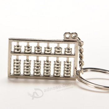 Sliver Chinese Style Accounting 8 Rows Abacus Keychain Key Chain Ring Keyfob Keyring mini gifts For Boys