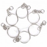 50 pezzi di colore argento lucido portachiavi portachiavi anello diviso con catena corta portachiavi donna uomo fai da te portachiavi accessori 25mm / 30mm