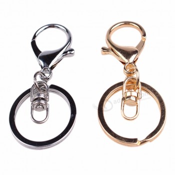 gouden ronde sleutelhanger metalen split Sleutelhangers Sleutelhangers met karabijn DIY accessoires bevindingen 1Pc