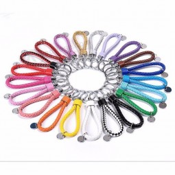 1PCS Fashion Key Holder Braided leather keychain Car Auto Keyring Women Bag Accessories 15 Colors Wholesale