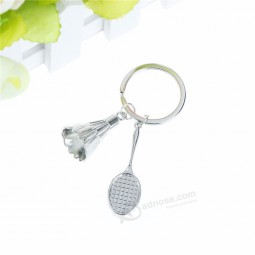 Metal Badminton Keychain Porte Clef Personalized Metal Car Keyring Keyfobs Creative jewelry Souvenir Friend gift