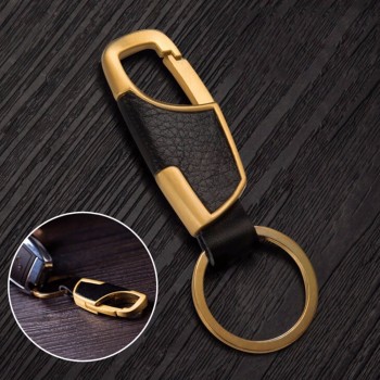 1 stks Nieuwe mode creatieve metalen kunstleer Auto sleutelhanger sleutelhanger geschenken Voor Mannen 4 kleuren Hot selling