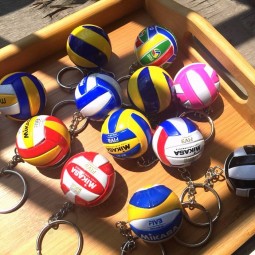 Mini PVC Volleyball Keychain Sport Key Chain Gift Car Ball Key Holder Ring For Sports Team For Men Women Keyring Birthday gift