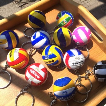 Mini PVC voleibol chaveiro esporte chaveiro presente bola carro bola chave anel titular para equipe de esportes para homens mulheres chaveiro presente de aniversário