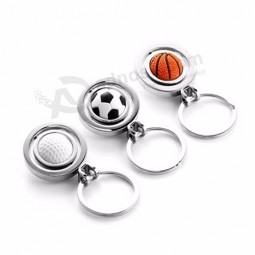 Mini 3D Sports Rotating Alloy Basketball Keychain Football Keyring Golf Key Ring Key Fob Ball Gifts Jewelry for Women Men