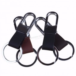 1PCS New Brown Black Color Men's Faux Leather Strap Keyring Keychain Key Chain Ring Clip Holder
