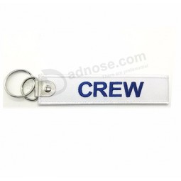 Cheap Fabric Key Tag Promotional  Embroidery Keychain Logo Custom