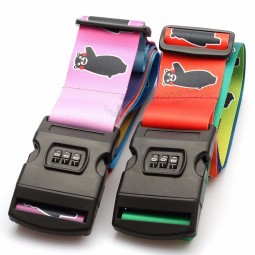 High Strength Polyester Belts Suitcase personalised luggage straps with Number Lock