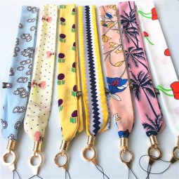 Fashion Silk Lanyard Flower Wide Neck Strap for keys ID Card Gym Mobile Phone Straps USB Badge Holder DIY Hang Rope