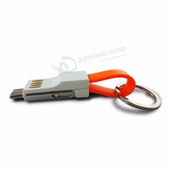 High Quality mobile phone keyring data 3in1 charging cable keychain usb data cable