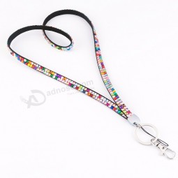 strass kristal bling aangepaste lanyard & ID badge mobiel Sleutelhouder ring