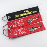 custom flight embroidered key tags, customized keychain