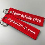 comfortable embroidery lanyard keychain/ woven keychain with your design